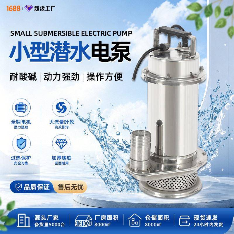 潜水泵220V扬程化工排污污水泵农用304不锈钢清水大功率水泵