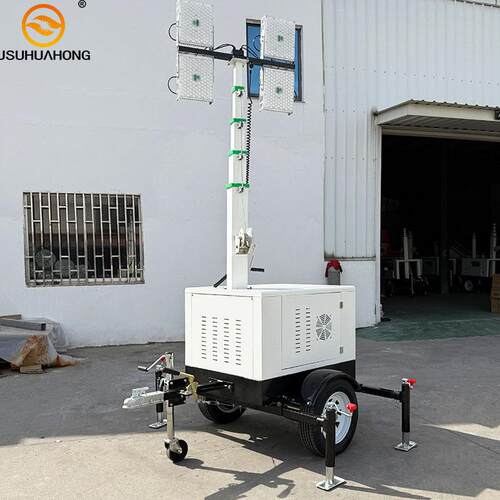 拖车式LED移动灯塔7M 9M柴油发电机夜间施工现场照明工具HMF968L