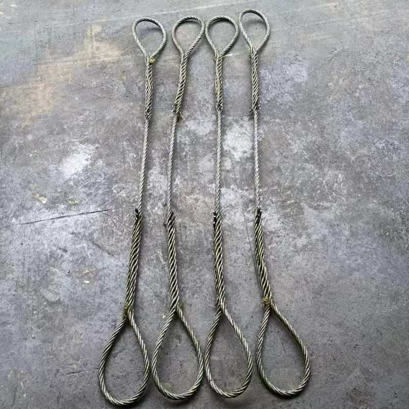 16mm18/20厘6/8米插编织双头30公分起重吊车装油光面软麻芯钢丝绳