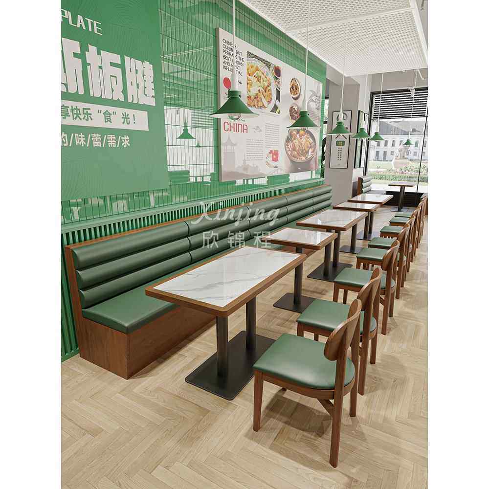 定制西餐厅茶餐厅面馆咖啡厅摊位沙发东南亚餐厅实木桌椅组合商业