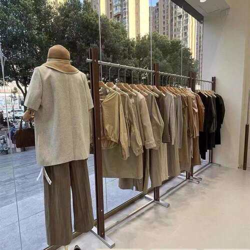 服装店展示架落地式中岛架中古风服装架工作室陈列架女装店挂衣架