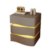 智能床头柜实木家用卧室简约现代新款 轻奢感床头柜子小型