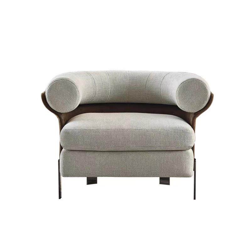 设计师意式轻奢极简沙发客厅商务别样板房商务洽谈会客单人沙发