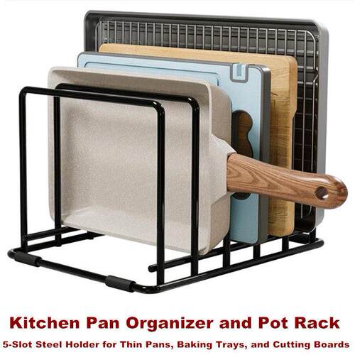 Kitchen Cabinet Organizer Steel Cookware Holder Baking Pan