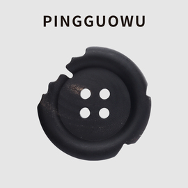 pingguowu复古不规则异形天然真牛角纽扣秋冬毛呢羊绒大衣扣子