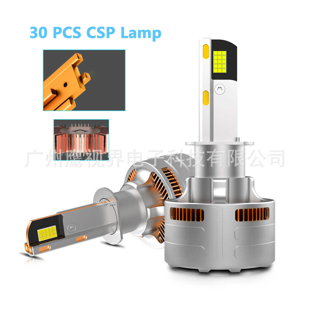 前超亮/照灯泡汽车大灯散热h7/h4铜管改装大功率车灯四ledh11