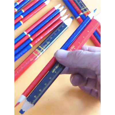 红蓝铅笔施工加粗工地建筑画线标图绘图双色粗心双头特种笔芯画线