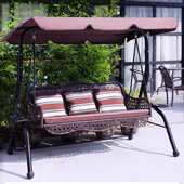 双人室外荡秋千椅吊网秋千阳台藤摇椅户外庭院吊篮吊床红大人家用