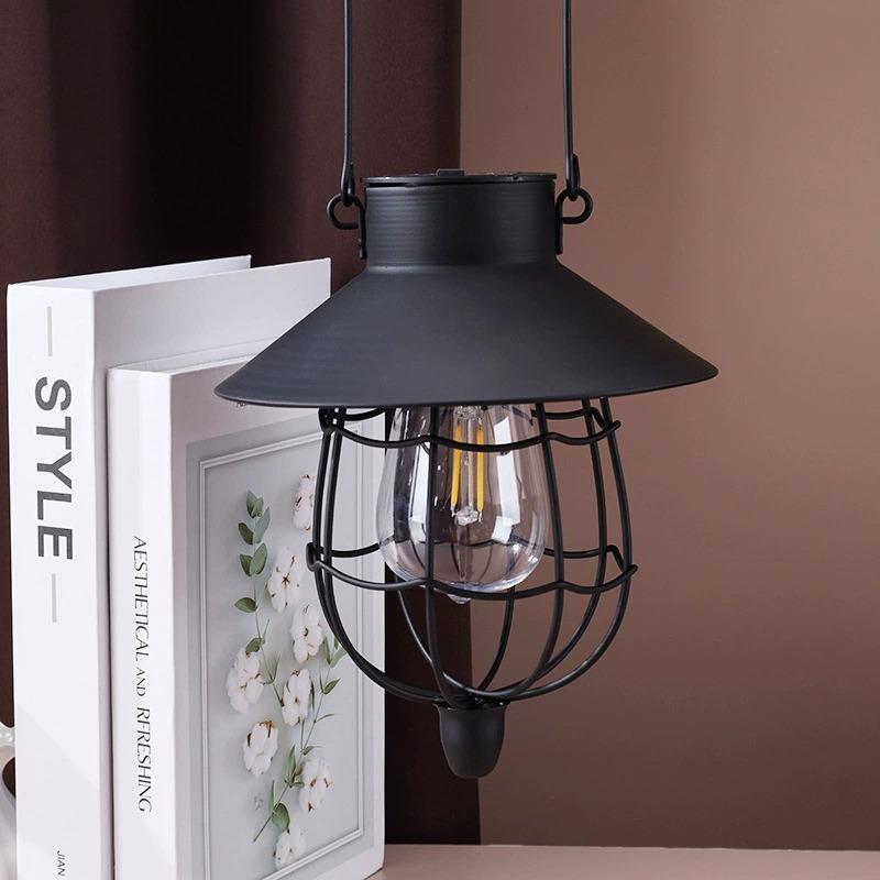 户外太阳能庭院灯别墅景观小夜灯吊灯防水铁艺灯露台花园装饰挂灯