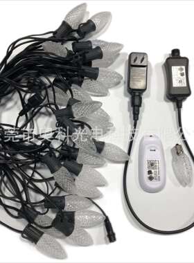 5V美规48FT双排线C7 C9 草莓灯 室内室外装饰灯串亚马逊选品工厂