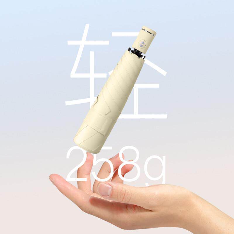 新款6骨超轻记忆贴片易折易收免折叠抗UV黑胶遮阳防晒自动伞