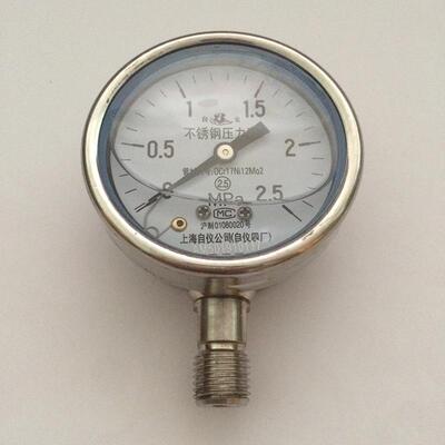 Y-60BF不锈钢压力表16mpa耐高温防腐蚀蒸汽锅炉压力表生产厂家