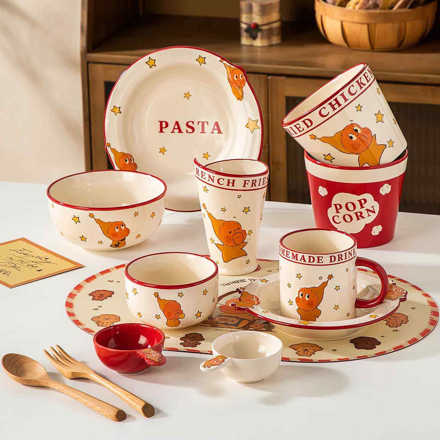 星星人浮雕餐具碗碟套装可爱一人食礼盒餐具餐盘儿童早餐盘碗家用