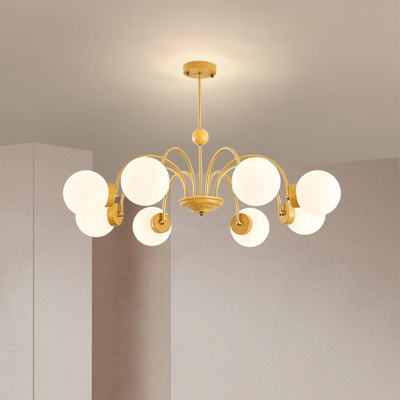 全光谱现代简约卧室客厅主灯魔豆吊灯奶油风房间复古吸顶灯具