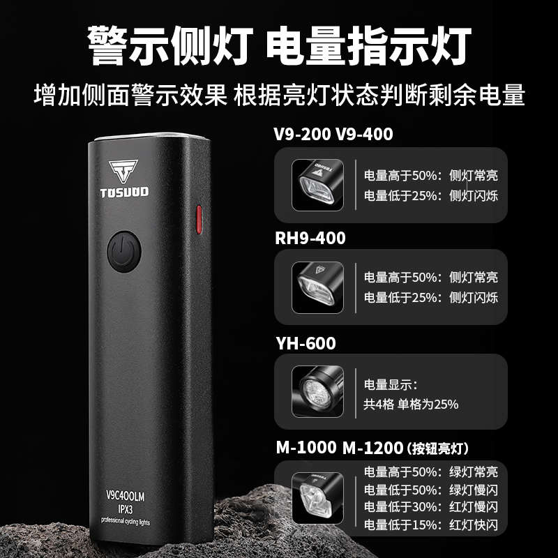 自行车灯前灯套装公路车山地车夜骑防雨智能刹车尾灯骑行装备配件