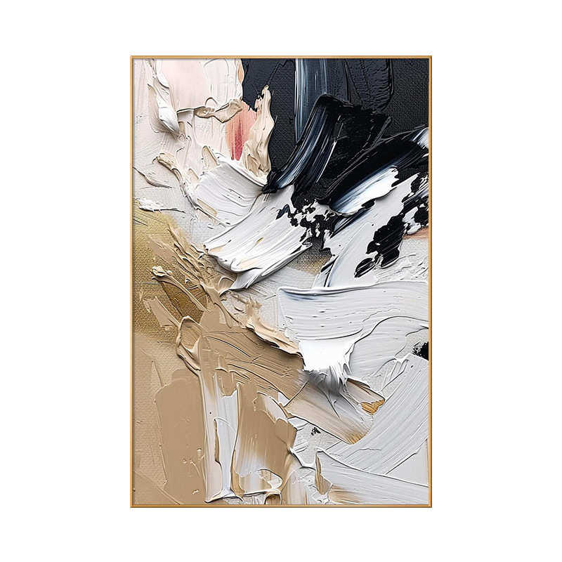 现代简约客厅背景墙装饰画轻奢高级感入门玄关奶油系挂画餐厅抽象