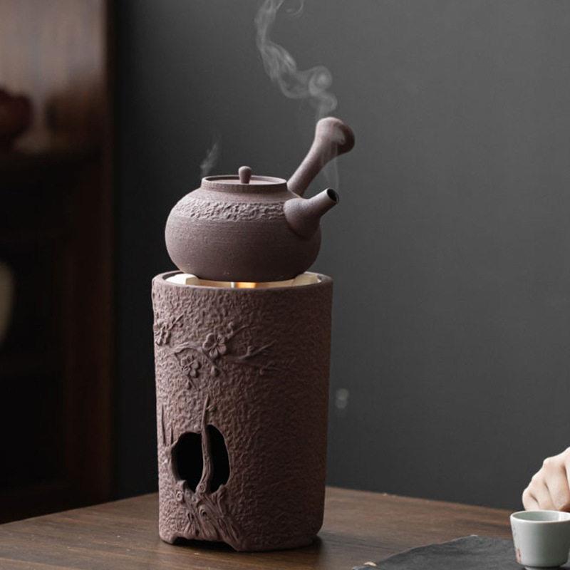 粗陶中式 炭炉煮茶炉酒精炉家用户外烧茶陶瓷煮茶炉碳火木炭炉