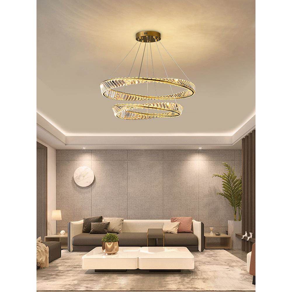 新款约轻水晶简178奢吊L灯客厅现代高档ED灯饰卧室主卧儿童房灯具