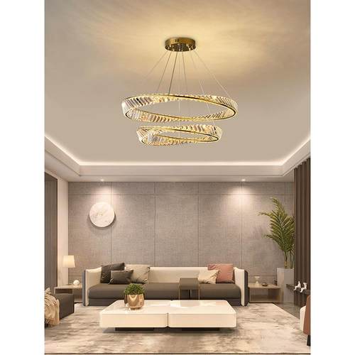 新款约轻水晶简178奢吊L灯客厅现代高档ED灯饰卧室主卧儿童房灯具