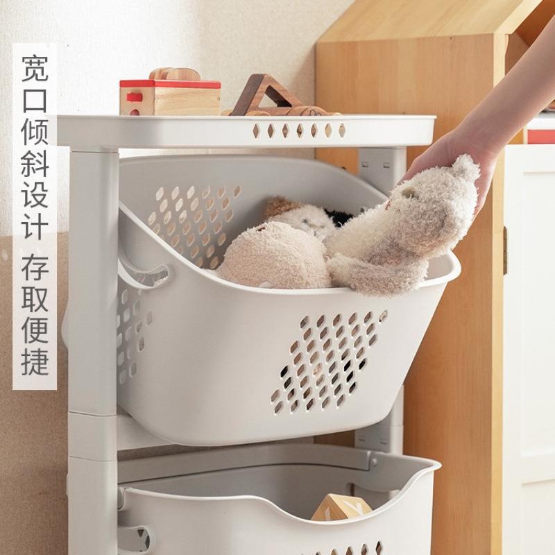 儿童玩具木收纳小推车物置架家用落地多层DF534675宝宝筐积玩偶整