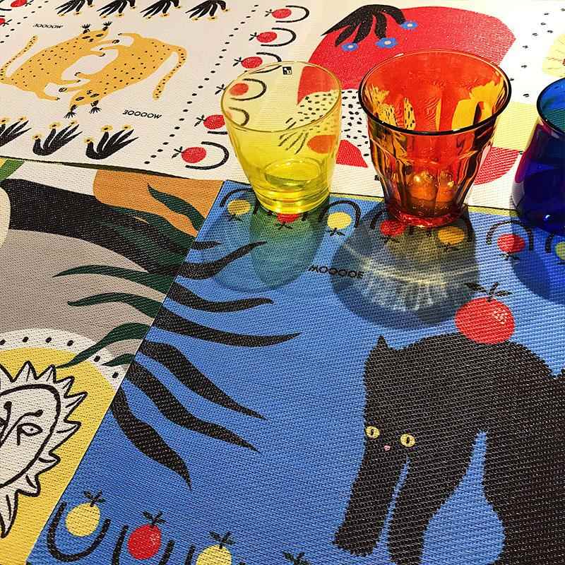 UODYCOCO原创涂鸦餐垫防水防滑ins风防烫隔热垫桌垫餐具垫耐高温