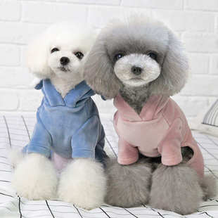 现货柔软舒适加厚狗狗衣服秋冬装 泰迪小型犬四脚衣幼犬小狗保暖