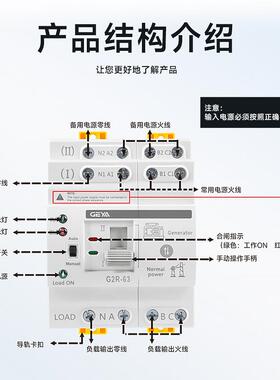 GEYA格G2R4P双电G2R-2P2源自动转换开关手自一体毫秒P亚C切级快速