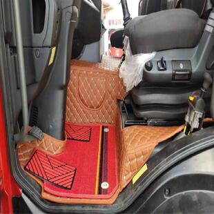 柳汽乘龙H5H7T7乘龙T5M5M7霸龙M7专用皮全包围大货车牵引车脚垫