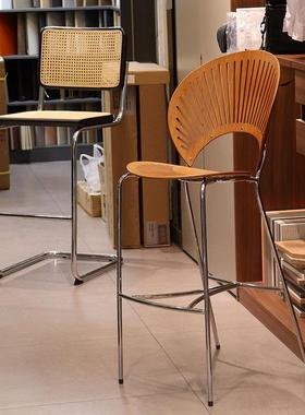 餐丹麦现孔代简约贝壳椅个性休59223闲时尚椅高吧椅吧台雀椅