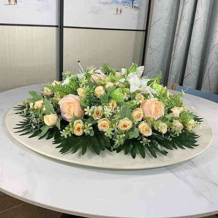 酒店圆桌中间摆花花装饰花假花绢花饭店餐桌转盘桌面摆设花艺,家居饰品,仿真花/假花,淘宝优惠券,粉丝福利购,淘宝优惠卷
