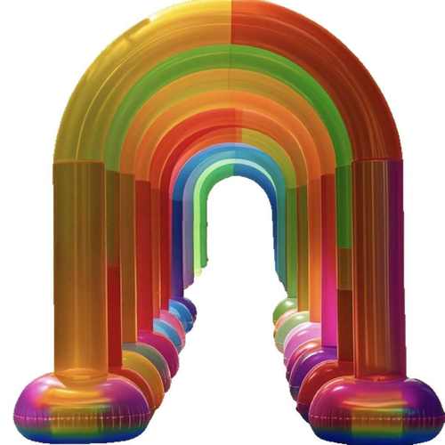 定制大型发光充气彩虹拱门模型户外开业庆典PVC闭气方形拱门批发