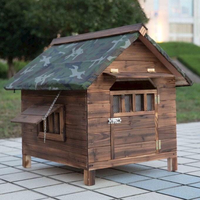 实木防雨防水户外户外保暖犬舍大型狗木制狗屋木制狗笼犬舍
