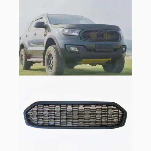 适用福特撼路者中网前脸猛禽装饰网格进气格栅15-18车头镀铬宽体