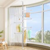 免打孔不锈钢顶天立地衣架杆阳台隐形晾衣架加粗加厚出租屋立杆