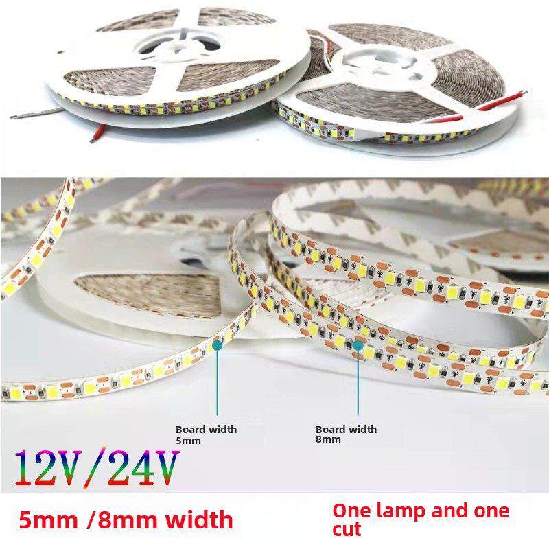 12V24V灯带2835一灯一剪任意剪裁3500K红光绿光冰蓝5mm8mm高显指
