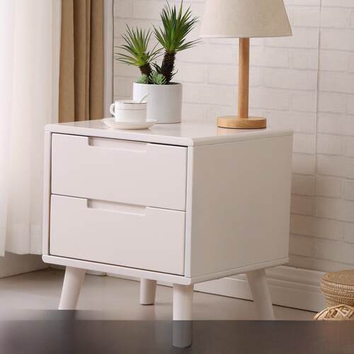 简单的斯堪的纳维亚风格全实木30厘米床头柜45厘米宽40白色风格小