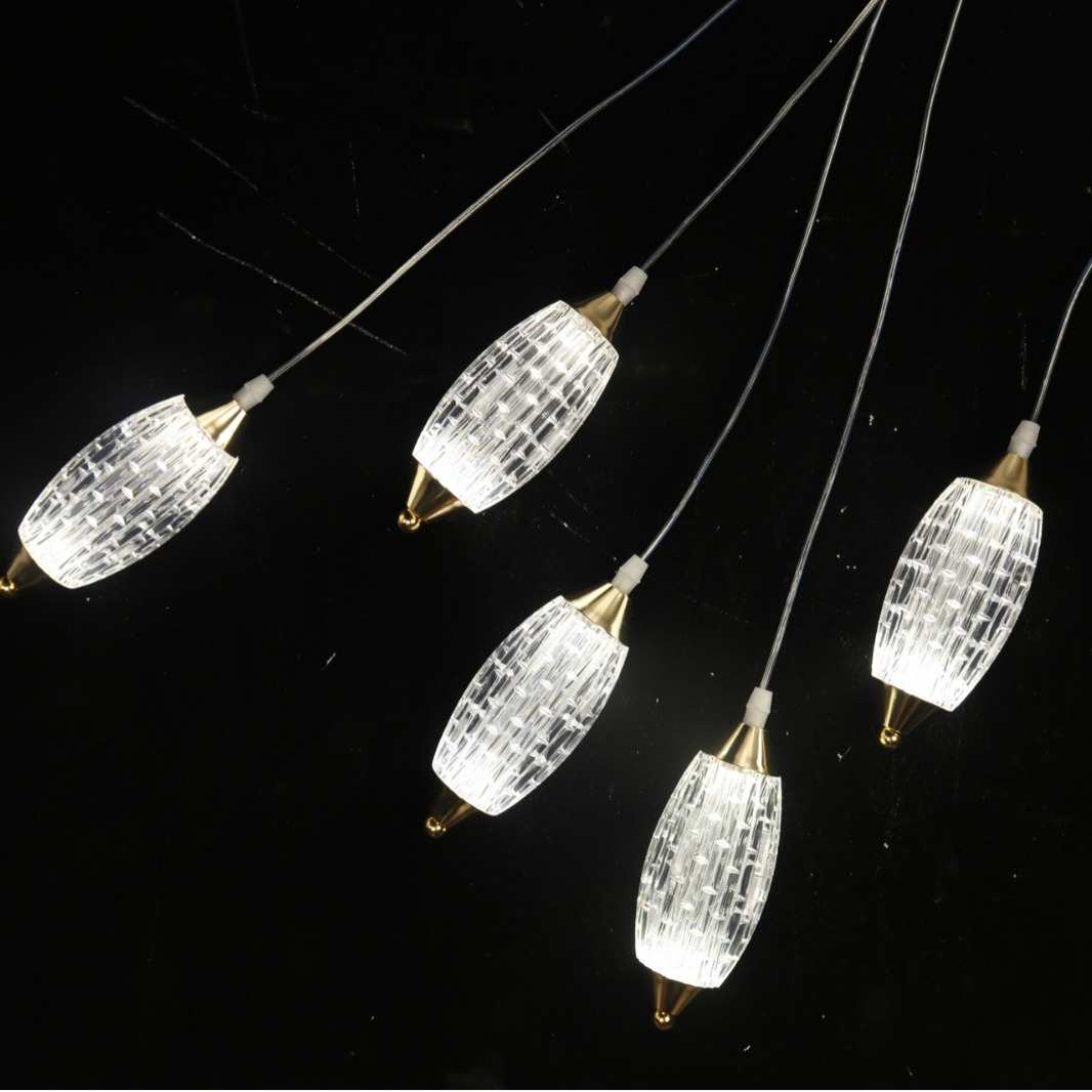 餐厅吊灯五头饭厅灯椭圆现代简约家用轻奢 大气水晶餐桌餐吊灯具