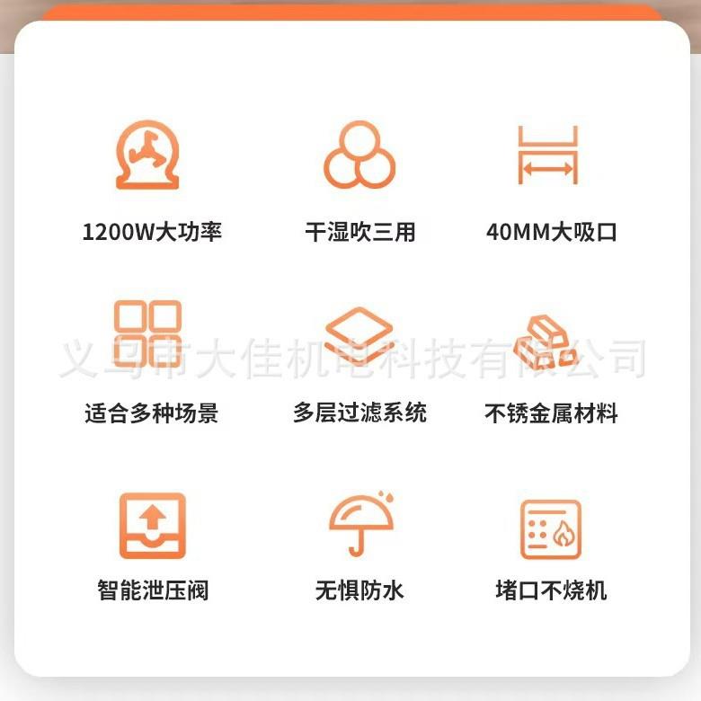 工业级充电式大功率锂电吸尘器大吸力桶式洗车吸水吸尘干湿双用
