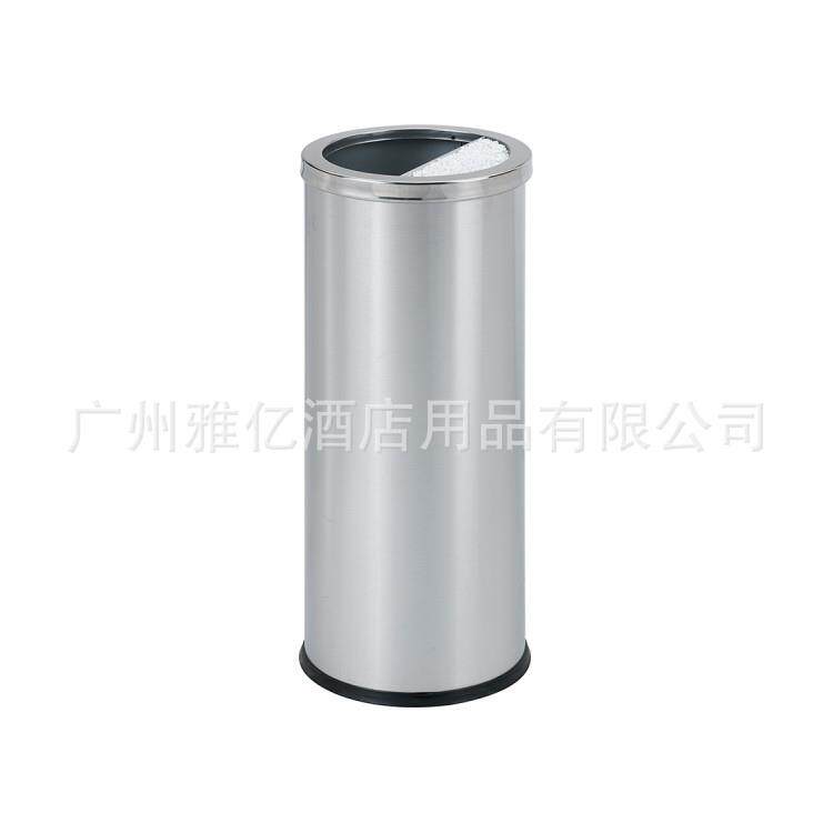 25L圆形摇盖不锈钢垃圾桶广场写字楼翻盖桶商场楼道果皮桶港式桶