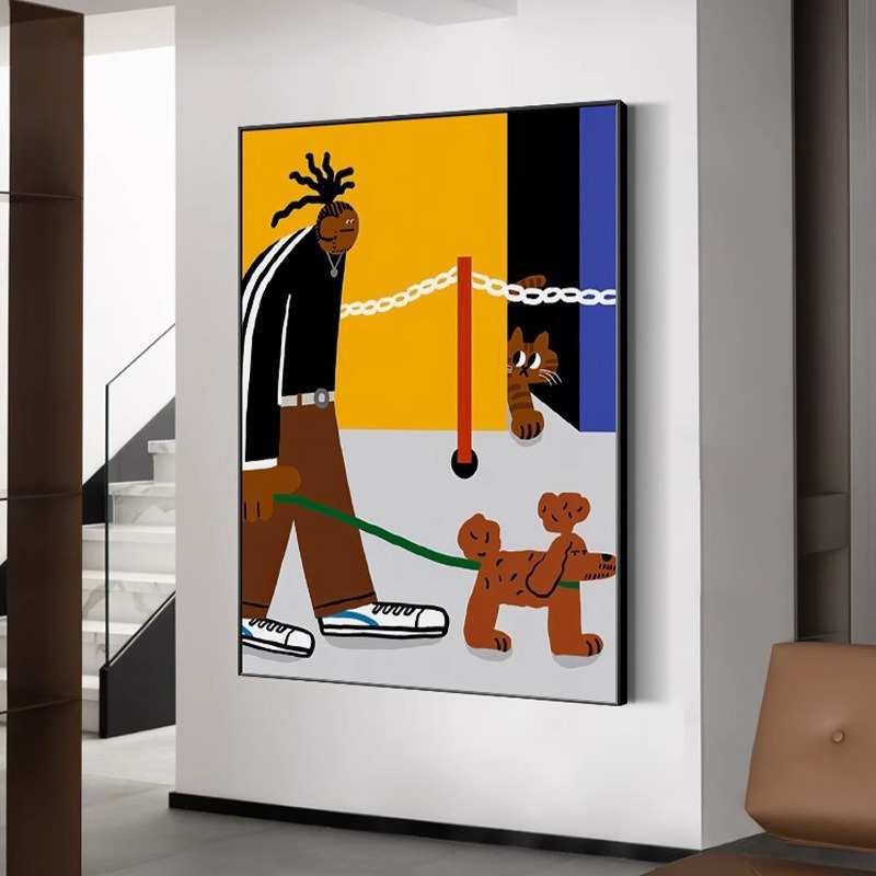 新款卡通人物现代装饰画儿童卧室挂画壁画软装客厅图片