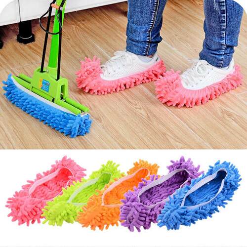 Washable Chennile Shoe Covers for Cleaning Floors, Lazy Mop