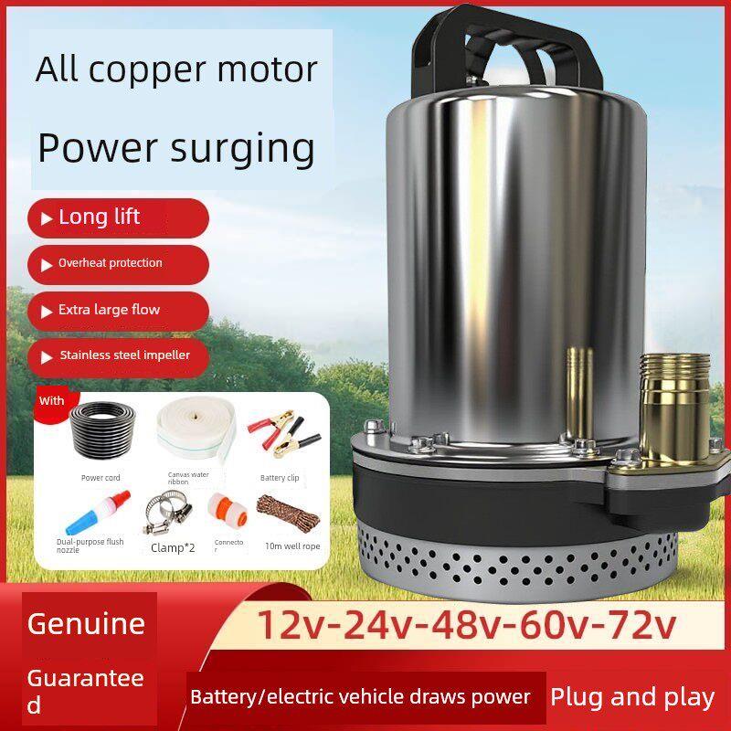 直流潜水泵电动汽车水泵小型家用农业12V48V60V72V电动汽车水泵