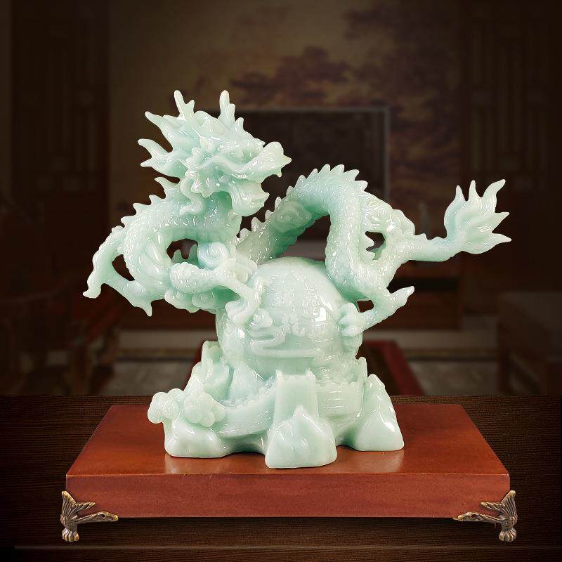 祥盛世龙摆龙件高端玉石家客厅玄关公室装yhh龙摆饰乔办迁开业居