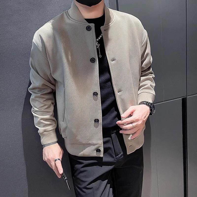 高端纹理棒球服外套男士春秋季2025新款开衫运动休闲飞行夹克男款