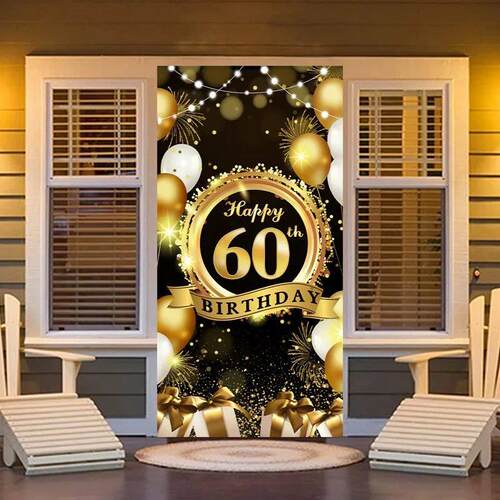 Happy 60th Birthday Backdrop Background Banner For Man Woman