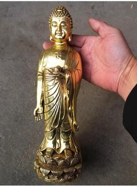 高档纯铜南无阿弥陀佛像接引摆佛摆件家奉居供属猪属狗本佛命设