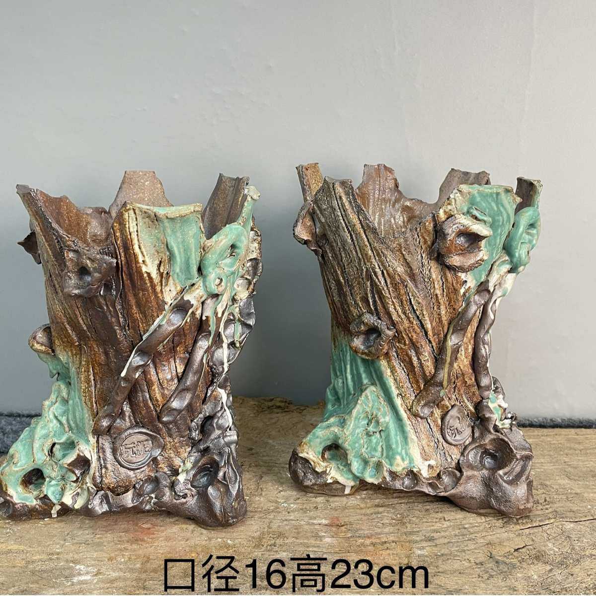 径景德镇盆大口肉树皮捏手工植物号手多花盆特大盆爆裂大号法师