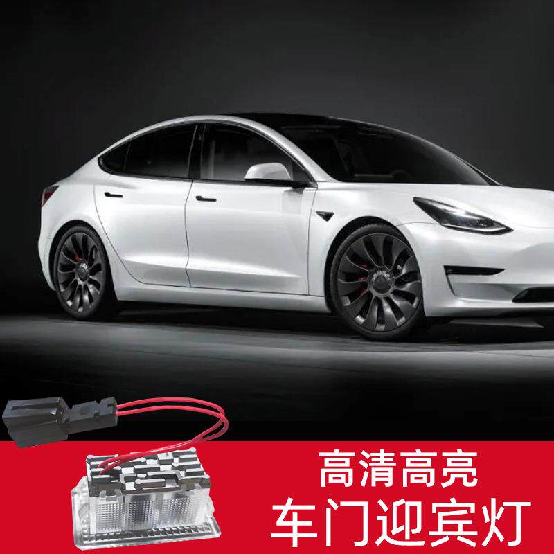适用于拉/3/X/S改装投影装饰开车门迎宾灯