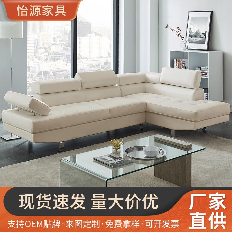小户型客厅布艺沙发 实木柔软可折叠沙发床 家用多功能L型沙发厂