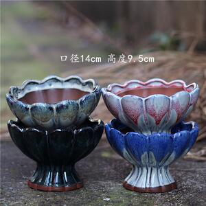 厂家新品莲花口复古大陶罐粗陶多肉花盆花器素陶紫砂花盆
